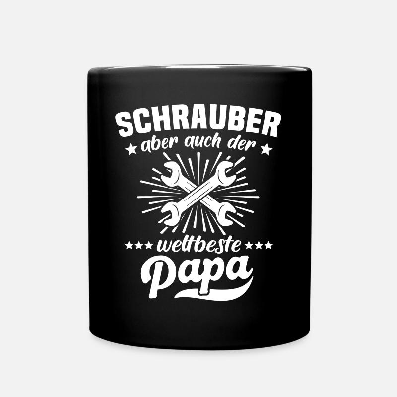 Schrauber Papa Schrauben Autoschrauber - Tasse einfarbig - Schwarz