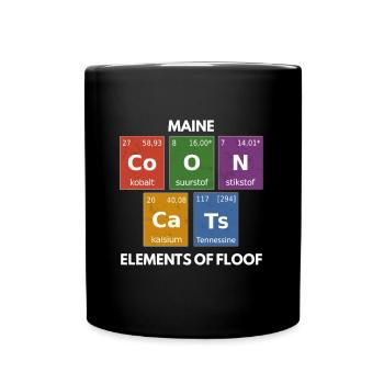 Maine Coon Elements Of Fluff Periodic Table Cats - Full Colour Mug - black - Front