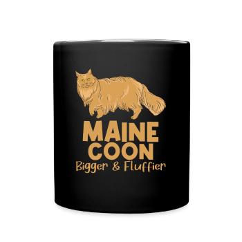 Maine Coon Bigger & Fluffier Domestic Cats Cats - Full Colour Mug - black - Front