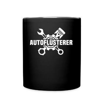 Schrauber Mechaniker Autoschlosser Schrauben - Tasse einfarbig - Schwarz - Vorne