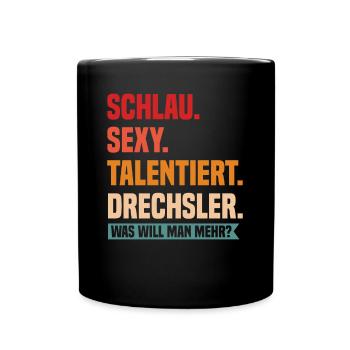 Handwerker Bauspengler Drechsler - Tasse einfarbig - Schwarz - Vorne