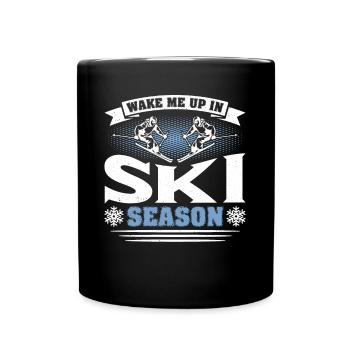 Skifahrer Skifahren Ski - Tasse einfarbig - Schwarz - Vorne