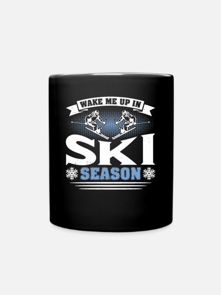 Skifahrer Skifahren Ski - Tasse einfarbig - Schwarz