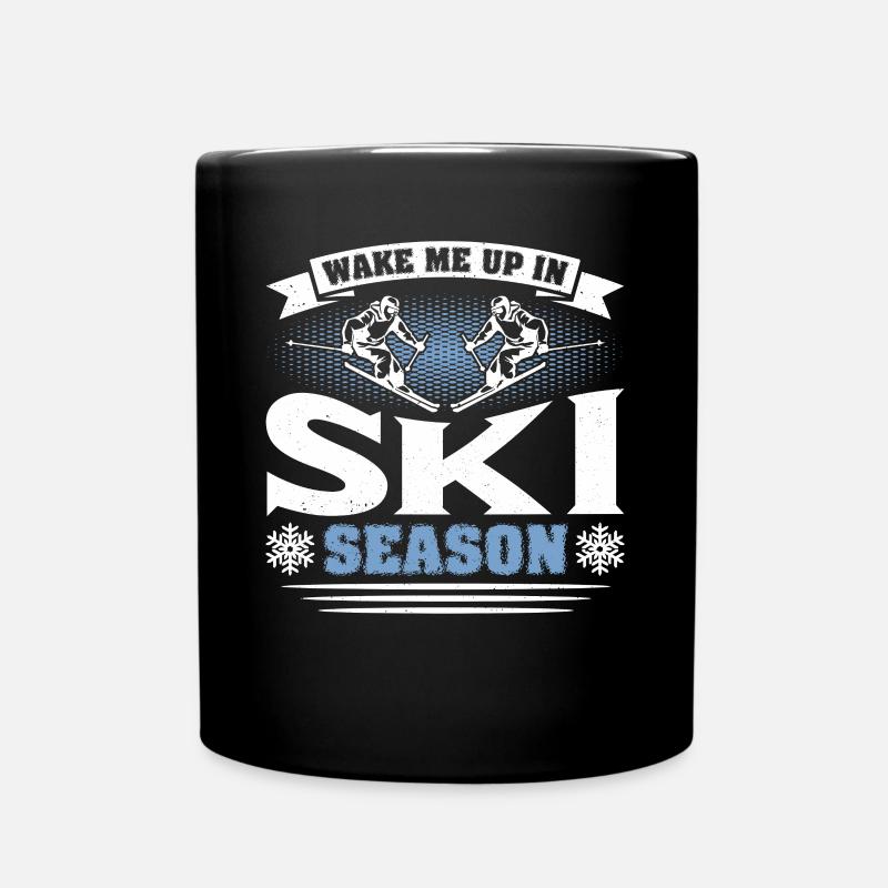 Skifahrer Skifahren Ski - Tasse einfarbig - Schwarz