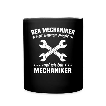 Mechaniker Industriemechaniker Mechanik - Tasse einfarbig - Schwarz - Vorne