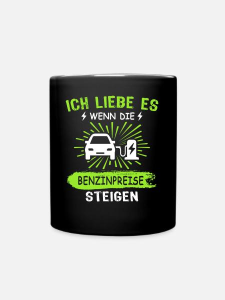 Eauto Elektroauto E-Auto - Tasse einfarbig - Schwarz
