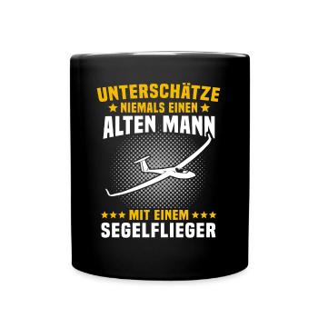 Segelfliegen Segelflugzeug Segelflieger Segelflug - Tasse einfarbig - Schwarz - Vorne