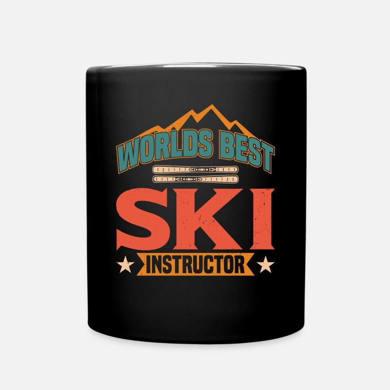 Skifahrer Skifahren Ski - Tasse einfarbig - Schwarz