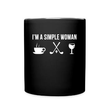 Funny Golf Player Golfer Sport Simple Woman - Full Colour Mug - black - Front