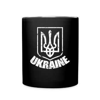 Flag Of Ukraine Symbol, Ukrainian Pride, Ukraine - Full Colour Mug - black - Front