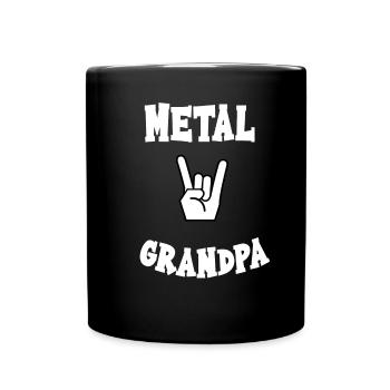 Metal Grandpa Grandpa Rock and Roll Gift Idea - Full Colour Mug - black - Front