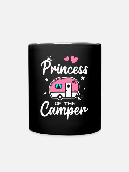 Wohnwagen Camping Princess of the Camper - Tasse einfarbig - Schwarz