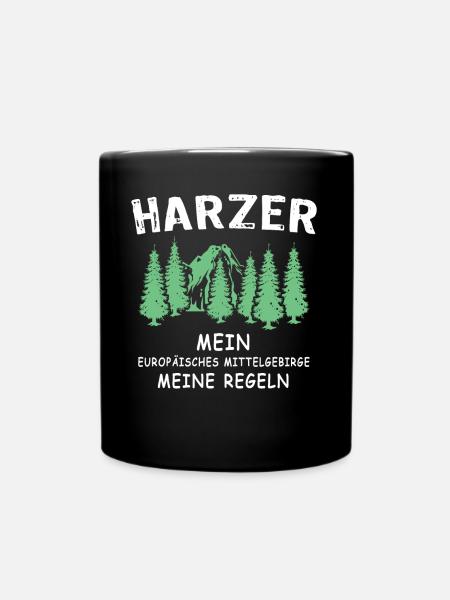 Harz Sprüche Harzer - Tasse einfarbig - Schwarz