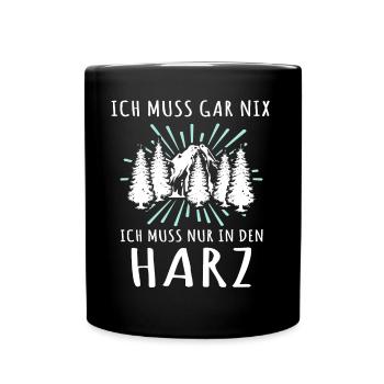 Harz Urlaub Harzer - Tasse einfarbig - Schwarz - Vorne
