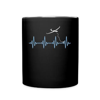 Planeur ECG Vol à voile Heartline Vol à voile - Mug uni - noir - Devant