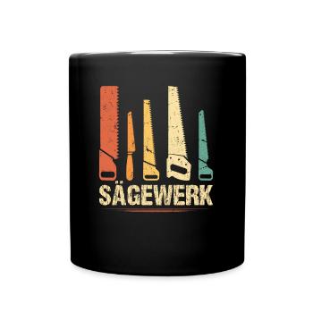 Sägewerk sägen Vintage Retro Säge - Tasse einfarbig - Schwarz - Vorne