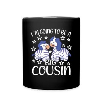 Beförderter Großer Cousin Werde Großer Cousin - Tasse einfarbig - Schwarz - Vorne