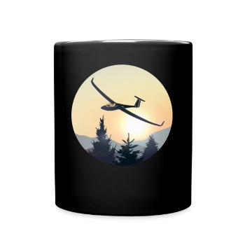 Segelflieger Segelfliegen Segelflugzeug - Tasse einfarbig - Schwarz - Vorne
