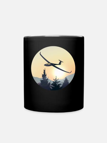 Segelflieger Segelfliegen Segelflugzeug - Tasse einfarbig - Schwarz