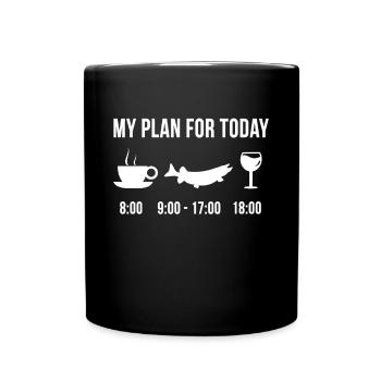 Funny Pike Fishing Angler Fish My Plan For Today - Full Colour Mug - black - Front