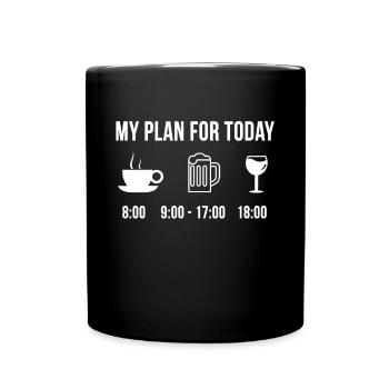 Funny Home Brewing Beer Brewing Hobby My Plan For - Full Colour Mug - black - Front