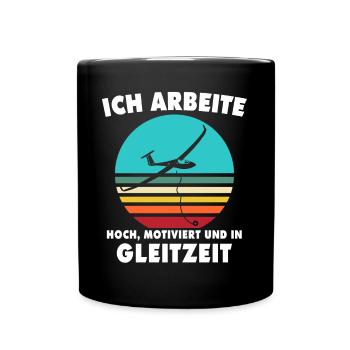 Segelflieger Segelfliegen Segelflug - Tasse einfarbig - Schwarz - Vorne