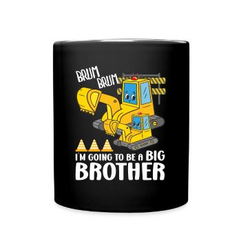 Big Brother Excavator Going To Be A Big Brother - Full Colour Mug - black - Front