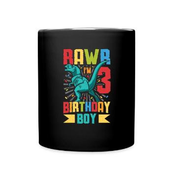 Anniversaire Trex Dinosaure 3ème Anniversaire Garçon - Mug uni - noir - Devant