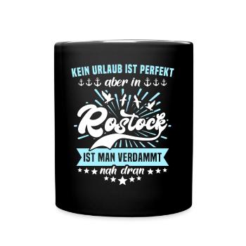 Rostock Ostsee Rostocker - Tasse einfarbig - Schwarz - Vorne