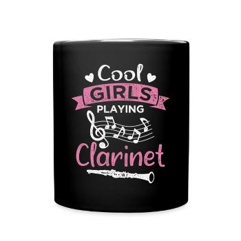 Cool girls play clarinet - Full Colour Mug - black - Front
