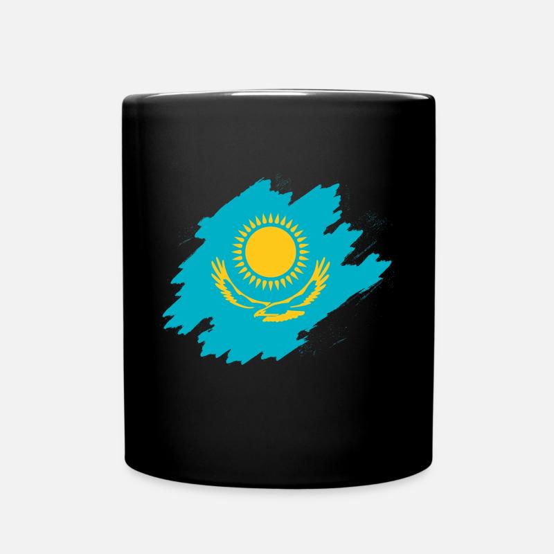 Kasachstan Flagge - Tasse einfarbig - Schwarz