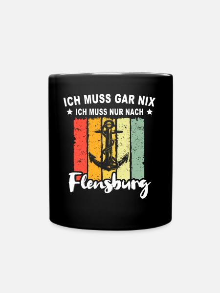 Flensburg Sprüche Flensburger - Tasse einfarbig - Schwarz