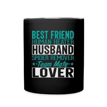 Best Friend, Best Husband - Tasse einfarbig - Schwarz - Vorne