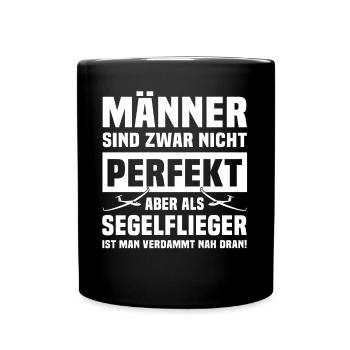 Segelfliegen Segelflug Segelflieger - Tasse einfarbig - Schwarz - Vorne