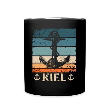Kiel Spruch Kieler Souvenir - Tasse einfarbig - Schwarz - Vorne