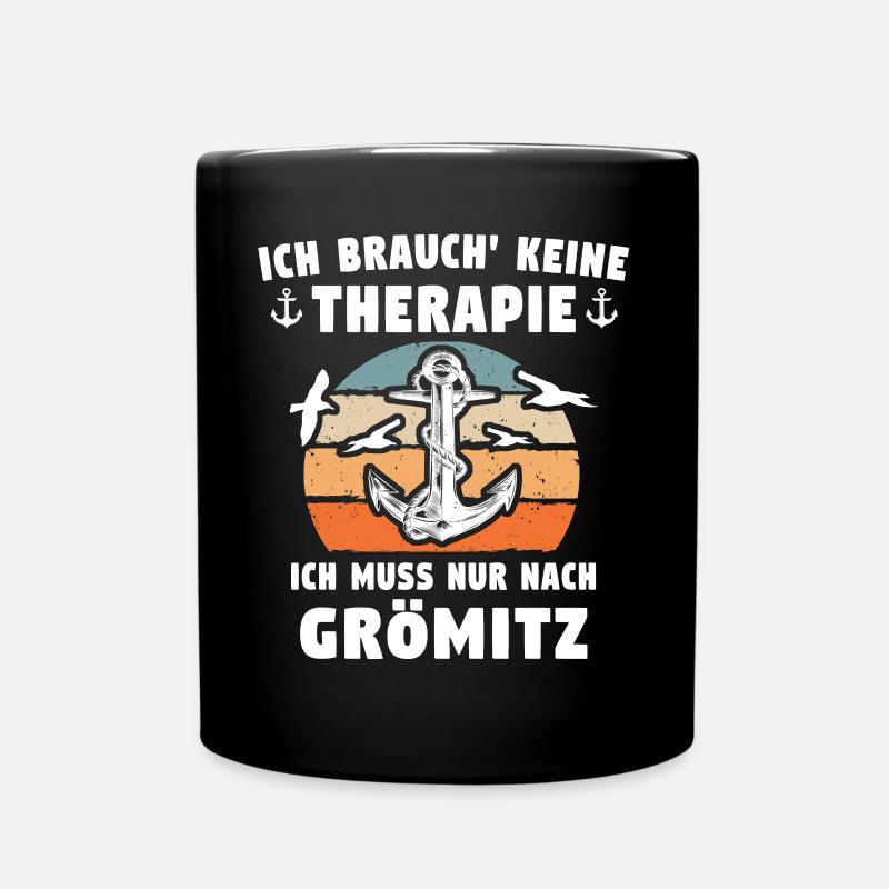 Grömitz Spruch Grömitzer Seeheilbad - Tasse einfarbig - Schwarz