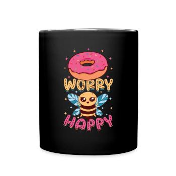 Donut Worry Bee Happy Donut et Bee Lovers - Mug uni - noir - Devant