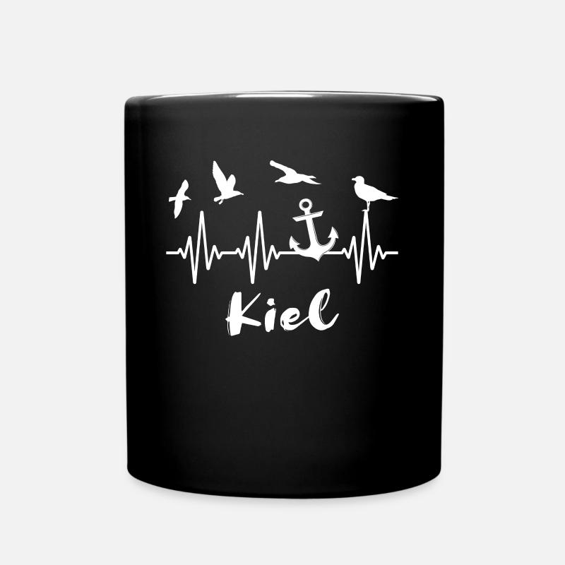 Kiel EKG Kieler Herzlinie - Tasse einfarbig - Schwarz