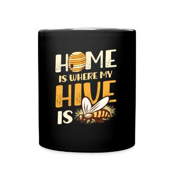 Home Is Where My Hive Is Beekeeper - Full Colour Mug - black - Front