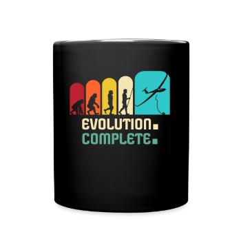 Segelflieger Evolution Segelfliegen Segelflug - Tasse einfarbig - Schwarz - Vorne