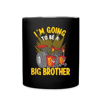Big Brother Race Tractor Going To Be A Big Brother - Full Colour Mug - black - Front