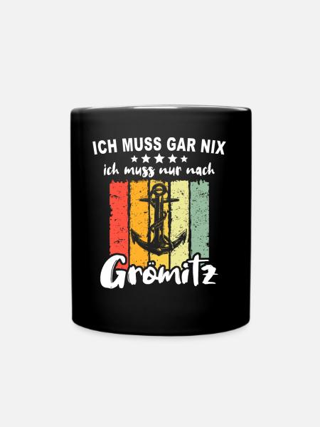 Grömitz Souvenir Grömitzer Groemitz - Tasse einfarbig - Schwarz