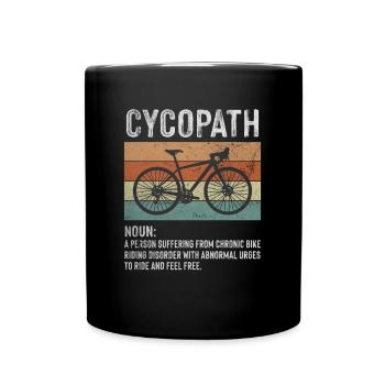 Cycopath Vintage Fahrradfahrer Fahrrad Geschenk - Tasse einfarbig - Schwarz - Vorne