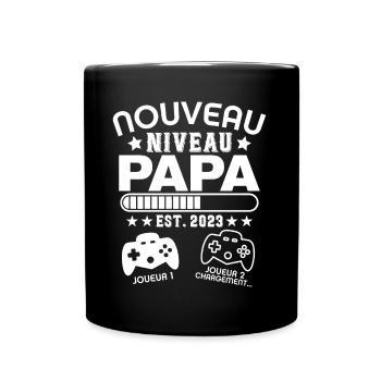 Nouveau niveau papa 2023 - Cadeau Futur Papa Gamer - Mug uni - noir - Devant