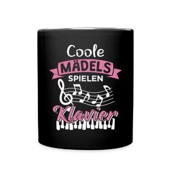 Coole Mädels spielen Klavier - Tasse einfarbig - Schwarz - Vorne