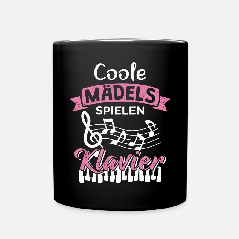 Coole Mädels spielen Klavier - Tasse einfarbig - Schwarz
