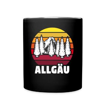 Allgäu Allgäuer Allgaeu - Tasse einfarbig - Schwarz - Vorne