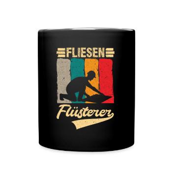 Fliesenleger Arbeitskollege Fliesen Papa Lustig - Tasse einfarbig - Schwarz - Vorne