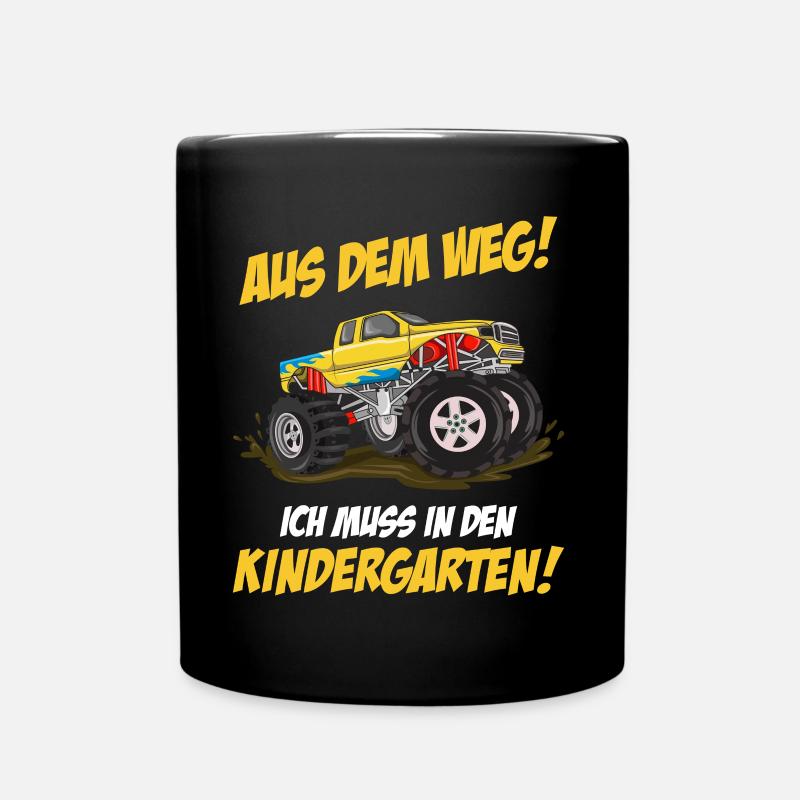 Kindergarten Jungen Monstertruck - Tasse einfarbig - Schwarz