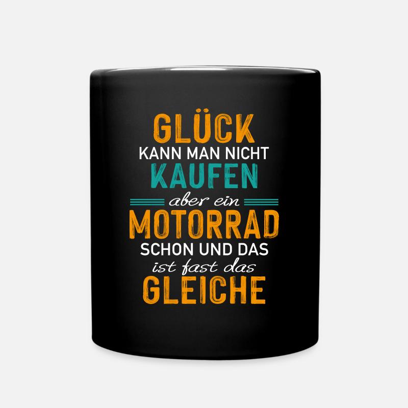 Glück Kaufen Motorrad Gleiche Motorradfahrer Biker - Tasse einfarbig - Schwarz